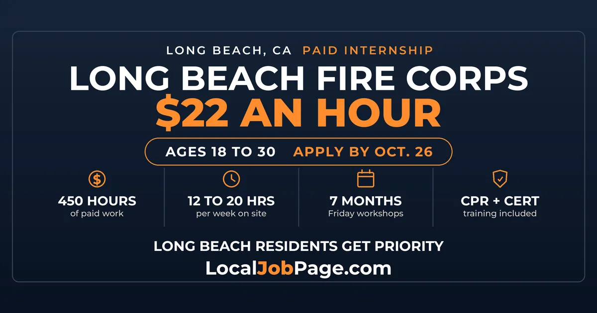 Long Beach Fire Corps Paid Internship: $22 an Hour, Apply by October 26