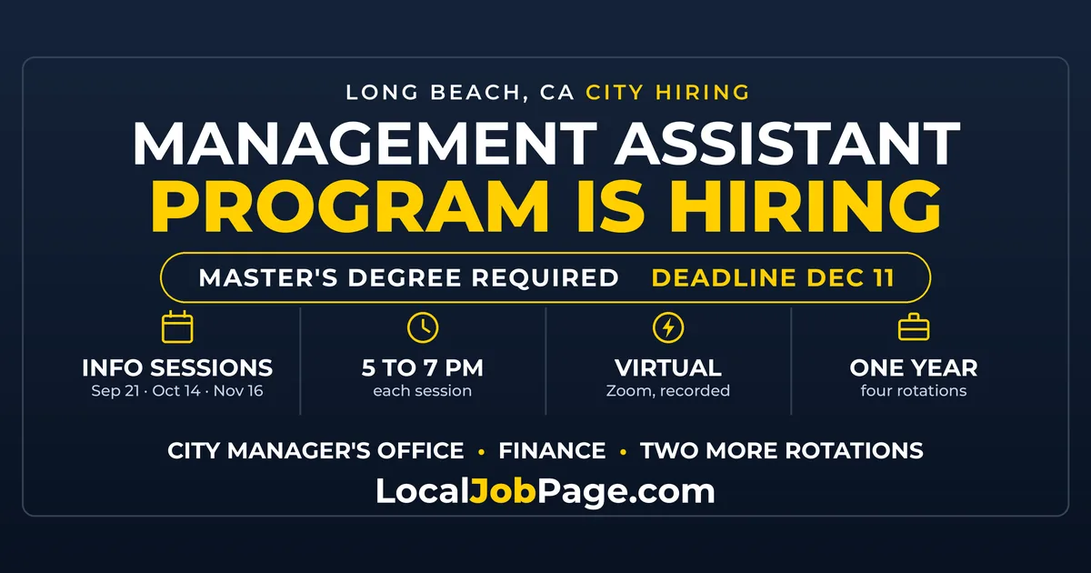 Long Beach's Management Assistant Program Is Hiring: Info Sessions Start September 21